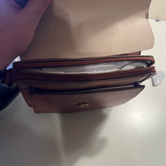 NEW Fossil Kinley Brown Leather Small Crossbody Purse - Picture 9 of 9